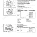 Kubota BX1800, BX2200 engine disassembly, alternator, fan belt, muffler removal, and cylinder head cover torque specs.