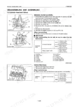 Kubota BX1800, BX2200 engine disassembly, alternator, fan belt, muffler removal, and cylinder head cover torque specs.