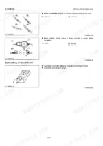 Kubota BX1800, BX2200 electrical connector inspection, plastic cover installation, and circuit tester handling procedures.