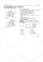 kubota-bx1830-bx2230-tractor-workshop-manual-97897-13090-exploded-view-98.webp Kubota BX1830, BX2230 engine disassembly procedure, dynamo, fan belt, and muffler removal diagrams with torque specifications.
