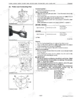 Kubota BX1860, BX2360, BX2660, RCK48-18BX, RCK54-23BX, RCK60B-23BX, RCK48P-18BX, RCK54P-23BX, LA203, LA243 piston and connecting rod service procedures, torque specs, and ring gap diagrams.