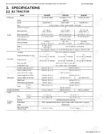 Kubota BX1870, BX2370, BX2670, RCK48-18BX, RCK54-23BX, RCK60B-23BX, RCK48P-18BX, RCK54P-23BX, RCK54D-26BX, RCK60D-26BX, LA203A, LA243A tractor technical specifications table including engine, dimensions, and capacities.