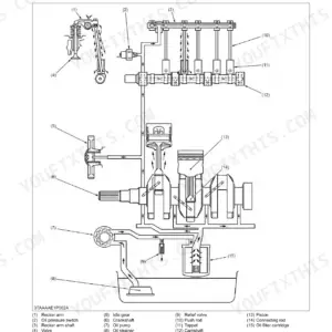 Kubota BX1880, BX2380, BX2680, RCK60B-23BX, RCK54-23BX, RCK48-18BX, RCK60D-26BX, RCK54D-26BX engine lubricating system diagram.