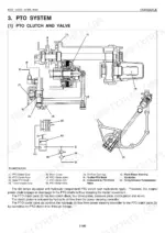 Kubota BX22, LA210, BT600 PTO system diagram showing PTO clutch, valve, and hydraulic circuit components.