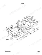 kubota-bx22d-compact-tractor-parts-catalog-100k0694-electrical-parts-94.webp Kubota BX22D exploded view diagram of battery, starter motor, and electrical cable mounting components.