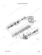 kubota-bx23d-tractor-parts-catalog-11089-drivetrain-parts-128.webp Kubota BX23D exploded view diagram of the clutch shaft and output shaft assembly with numbered component parts.