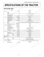 Kubota BX23S, LA340, LA340S, BT603 tractor specification table including engine, capacities, dimensions, and traveling system.