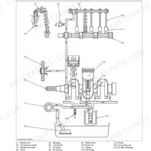 Kubota BX23S, LA340, BT603, RCK54D, RCK60D, RCK54, RCK60B engine lubricating system diagram with numbered components.