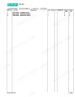 Kubota BX2537 parts list table showing reference numbers, part numbers, and descriptions for warning and important decals.