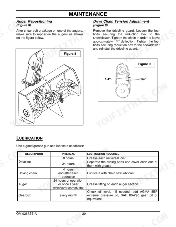 Kubota BX2750D operator manual maintenance schedule table with service intervals