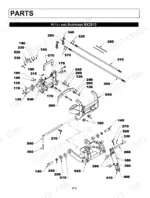 kubota-bx2810-bx2811-4-point-hitch-drive-system-owner-manual-om0455qh-a-rev0-11-16-exploded-view-42.webp Kubota BX2810, BX2811 exploded view diagram of the hitch and subframe assembly with numbered parts list.