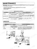 Kubota BX2816 operator manual page 27 maintenance schedule or service interval table