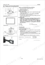 kubota-d1005-e4b-to-v1505-e4b-diesel-engine-shop-manual-9y111-07840-procedures-96.webp Kubota E4B Series piston and connecting rod removal procedure, oil pan strainer disassembly, connecting rod screw torque 42-46 N·m
