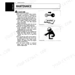 Kubota D1503-M-E, D1703-M-E, D1803-M-E, V2003-M-E, V2203-M-E, V2003-M-T-E, V2403-M-E maintenance safety and caution procedures.