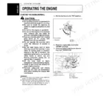 Kubota D1703-M-DI-E4 engine operating manual, showing normal engine starting procedures and fuel lever diagrams.