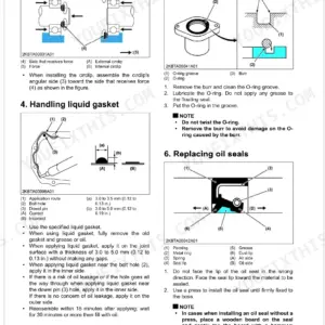 Kubota D1803-CR-E4, V2403-CR-E4 manual: procedures for installing circlips, liquid gaskets, O-rings, and oil seals.