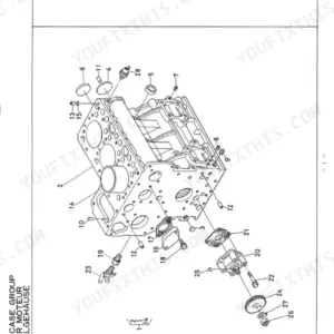 Kubota D950-BBS-1 exploded view diagram of the crankcase group, including oil pump, gaskets, and engine block components.