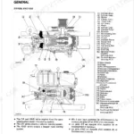 Kubota ER1500, KND1500, ER1700DI, KND1700DI, ER1900DI, KND1900DI, ER2200DI, KND2200DI engine component diagrams and parts list.
