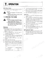 kubota-f2000-front-mower-operator-manual-7661762110-operations-25.webp Kubota F2000 operator manual page 19 covering engine starting, stopping procedures, and preheating time table.