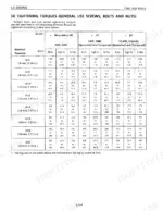 Kubota F2000 workshop manual table showing general tightening torque specifications for screws, bolts, and nuts by grade.