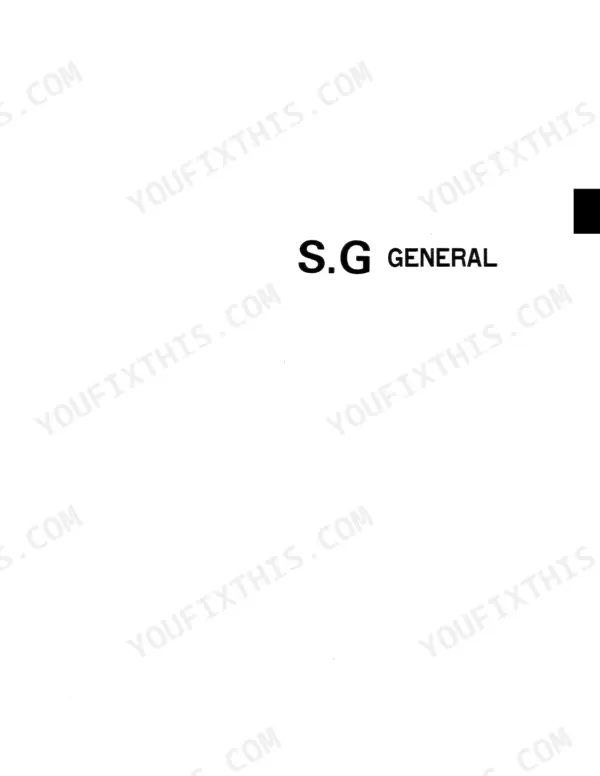 Kubota F2000, F2100, F2100E, F2400 workshop manual section divider page labeled S.G GENERAL.