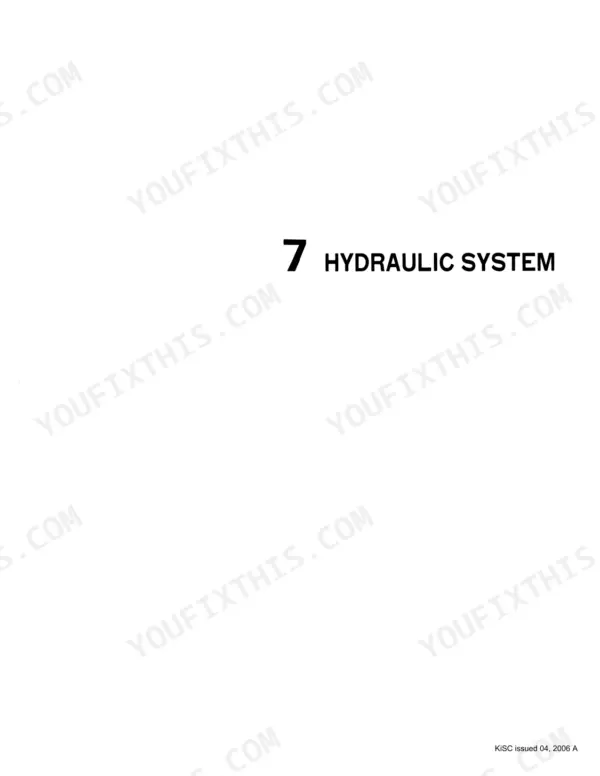 Kubota F2260, F2560(E), F3060, F3560 service manual section 7 title page for the hydraulic system.