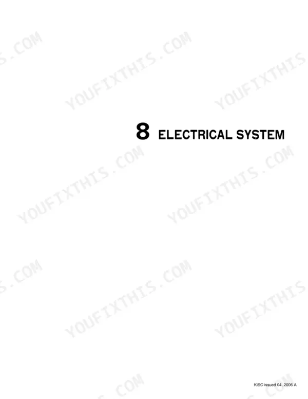 Kubota F2260, F2560(E), F3060, F3560 workshop manual section 8 title page for the electrical system.
