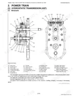 Kubota F2690E, F2690, F3990, RCK60P-F39, RCK60R-F36, RCK72P-F39, RCK72R-F36 hydrostatic transmission structure exploded view.