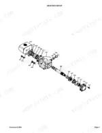 kubota-fl1270-b-series-rotary-tiller-parts-catalog-100k0067-drivetrain-parts-4.webp Kubota FL1270(B SERIES) exploded view diagram of the gear box group showing shaft, bearings, and housing components.