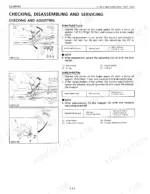 Kubota G1700, G1800, G1900, G2000 brake pedal travel and play adjustment procedures, specs, and stopper torque table.