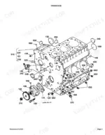 Kubota G1800 crankcase exploded view diagram showing engine block, oil pump, and various plugs and seals.