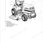 Kubota G2160, G2160-R48S, G2460G features diagram showing mower components like E-TVCS engine, PTO, and hydraulic lift.