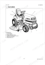 kubota-g2160-g2160-r48s-g2460g-riding-mower-workshop-manual-9y011-15045-exploded-view-16.webp Kubota G2160, G2160-R48S, G2460G features diagram showing mower components like E-TVCS engine, PTO, and hydraulic lift.