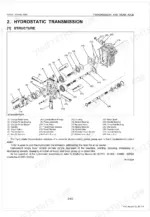 kubota-g21ld-g21hd-mower-workshop-manual-9y011-15092-exploded-view-133.webp Kubota G21LD, G21HD hydrostatic transmission exploded view diagram showing pump, motor, and internal components.