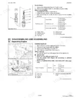 kubota-g23-g26-tractor-workshop-manual-9y111-02940-exploded-view-105.webp Kubota G23, G26 engine nozzle holder exploded view, torque specs, and oil draining and capacity procedures.