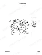 kubota-g4200h-tractor-parts-catalog-22010-electrical-parts-121.webp Kubota G4200H electrical system exploded view showing instrument panel, wiring harness, ignition switch, and connectors.