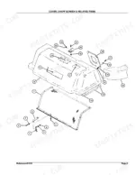Kubota GC54G exploded view diagram of the engine cover, chaff screen, and related mounting hardware components.