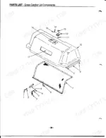 kubota-gck60-bx-grass-catcher-operator-manual-70050-95068-lid-parts-36.webp Kubota GCK60-BX exploded view diagram of grass catcher lid components including hinges, latches, and mounting hardware.