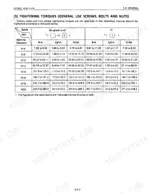Kubota GF1800, GF1800E general tightening torque table for screws, bolts, and nuts by grade and nominal diameter.