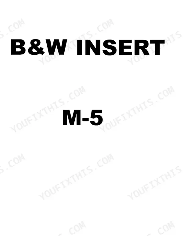Kubota GL3500, GL4500, GL4500-S, GL5500, GL5500-S, GL6500-S service manual page labeled B&W INSERT M-5 placeholder.