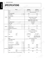 kubota-gr1600-ii-gr2100-ii-riding-mower-operator-manual-k1254-7121-3-specs-29.webp Kubota GR1600-II, GR2100-II technical specifications table for engine, capacity, machine, and dimensions.