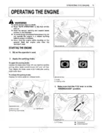 kubota-gr2020g-gr2120-gr2120au-lawn-and-garden-tractor-operator-manual-k1260-7121-4-procedures-30.webp Kubota GR2020G, GR2120, GR2120AU engine starting procedure, parking brake operation, and PTO lever disengagement guide.