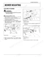 kubota-gr2020g-gr2120-gr2120au-lawn-and-garden-tractor-operator-manual-k1270-7122-1-procedures-24.webp Kubota GR2020G, GR2120, GR2120AU mower deck mounting procedure with diagrams for hydraulic lift and rear link attachment.