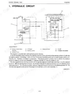 Kubota GR2100, GR2000G hydraulic circuit diagram for the hydrostatic power steering system and component list.