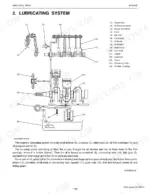 Kubota GR2100EC engine lubricating system diagram showing oil pump, filter, crankshaft, and rocker arm components.