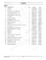 Kubota GR2700B, GR2704A parts list table for hitch assembly, including subframe, front hitch, and hardware components.