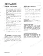 Kubota GR2846A snowblower operation guide covering general preparation, engine speed, travel speed, and safety warnings.