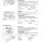 Kubota GZ410, GZ460 service manual: Rocker arm, cylinder head, and crankcase cover removal and torque specifications.