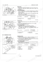 Kubota GZ410, GZ460 service manual: Rocker arm, cylinder head, and crankcase cover removal and torque specifications.