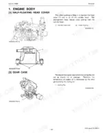 kubota-gzd15-ld-gzd15-hd-zero-turn-mower-workshop-manual-kisc-issued-04-2006-a-exploded-view-74.webp Kubota GZD15-LD, GZD15-HD engine diagrams showing half-floating cylinder head cover and gear case cooling fins.